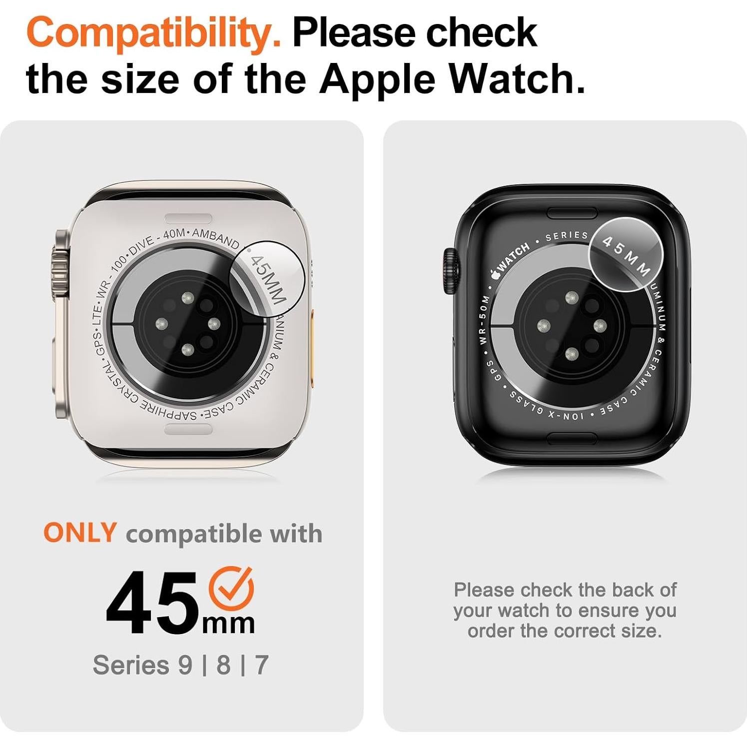 Funda de Metal amBand W1 para Apple Watch 45mm Titanio Natural