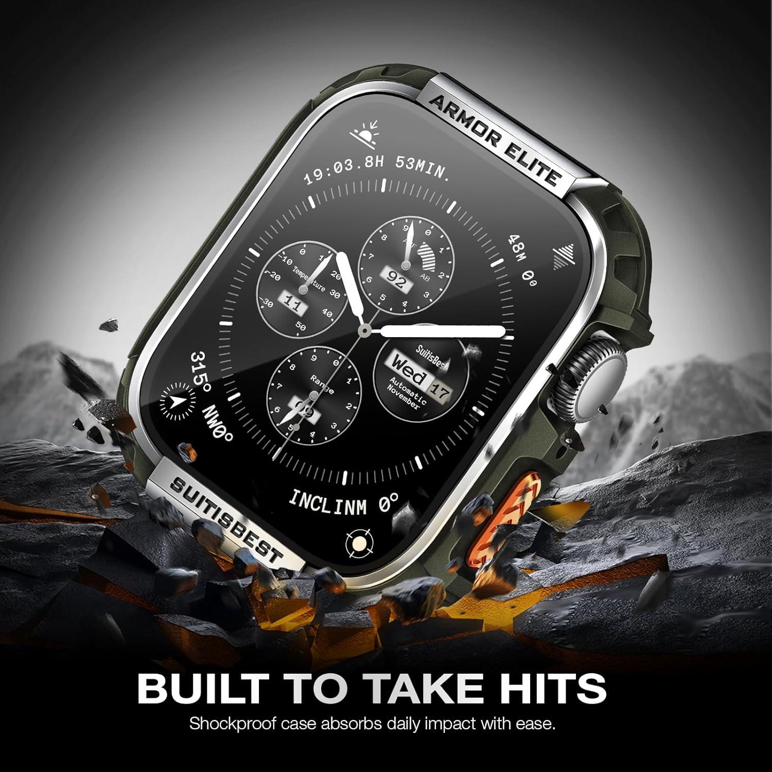 Funda Metálica Suitisbest para Apple Watch 44mm Verde Militar