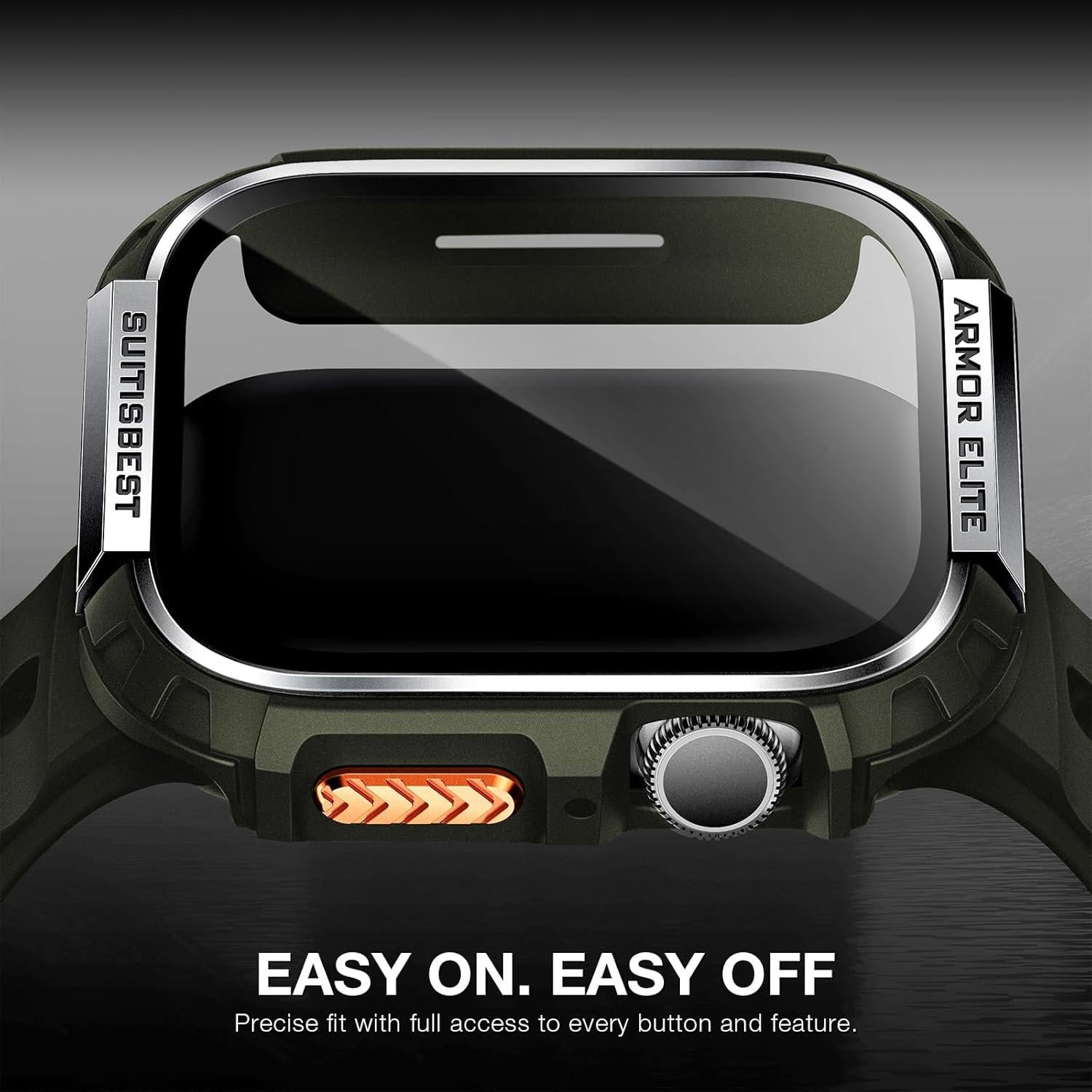 Funda Metálica Suitisbest para Apple Watch 44mm Verde Militar