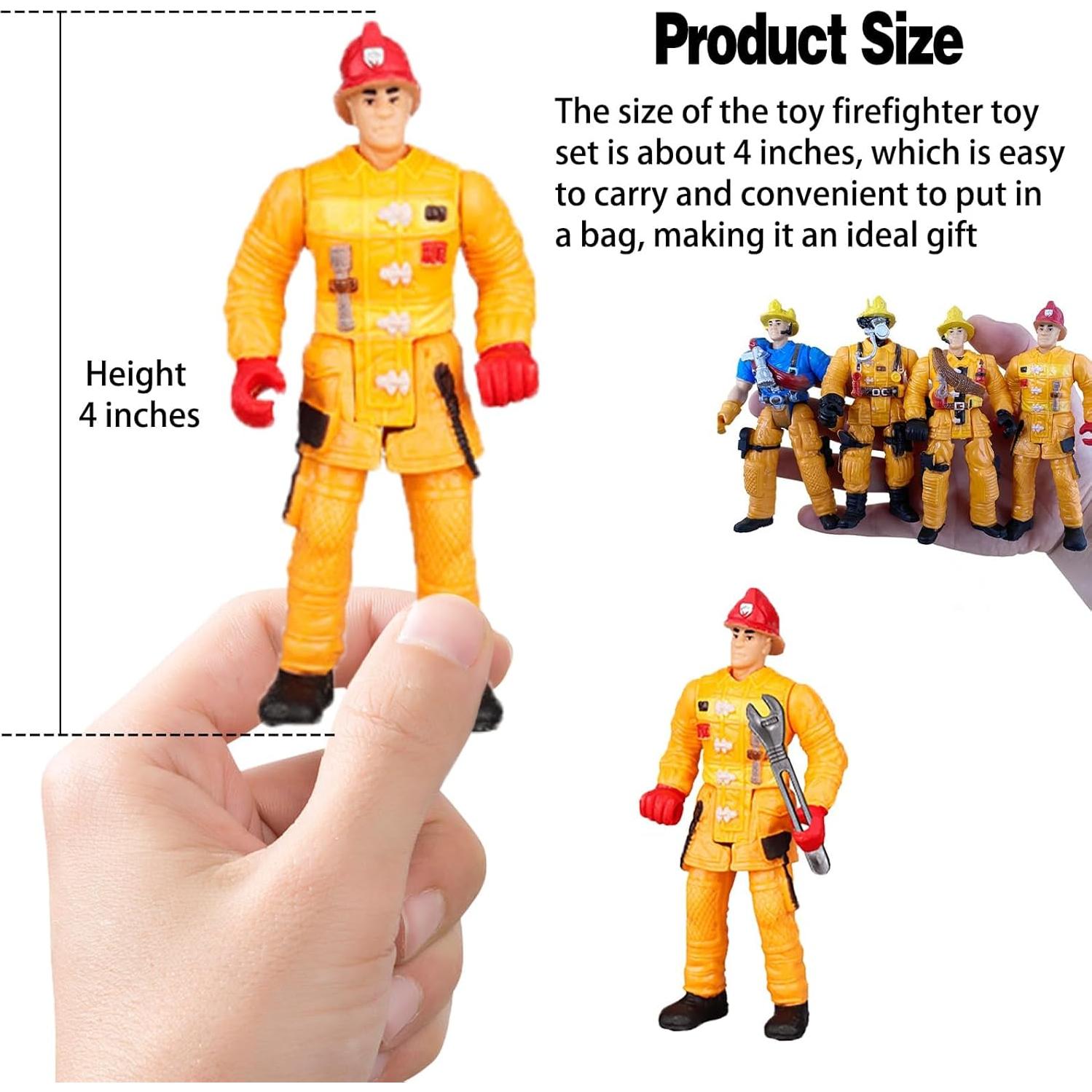 Figuras de Acción Bomberos 8 Piezas KEYUM 10.16 cm