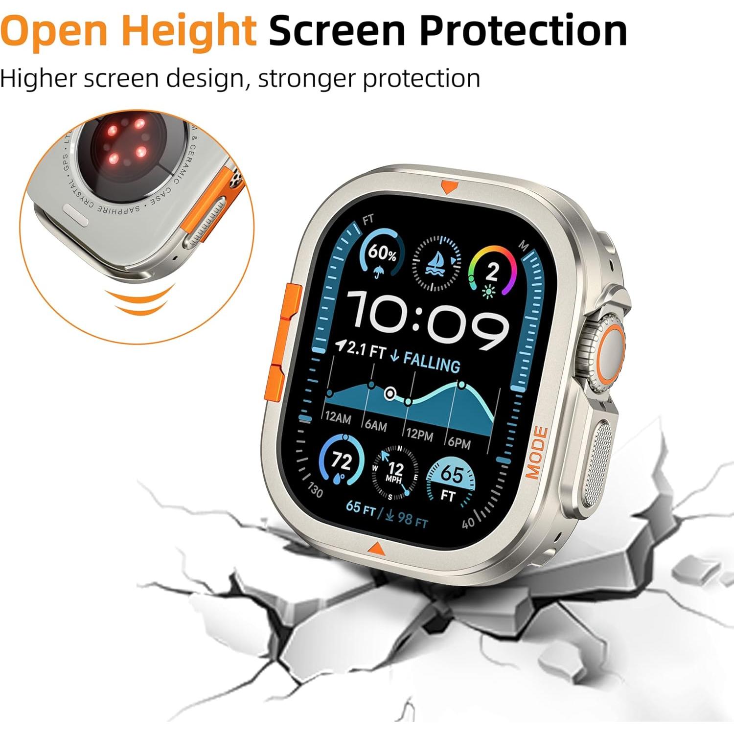 Funda de Metal Titanio para Apple Watch Ultra 49mm y 46mm