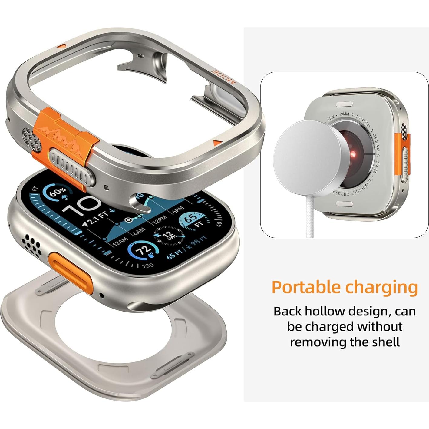 Funda de Metal Titanio para Apple Watch Ultra 49mm y 46mm