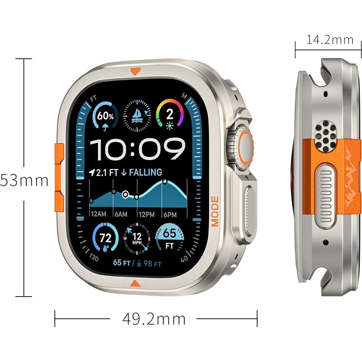 Funda de Metal Titanio para Apple Watch Ultra 49mm y 46mm