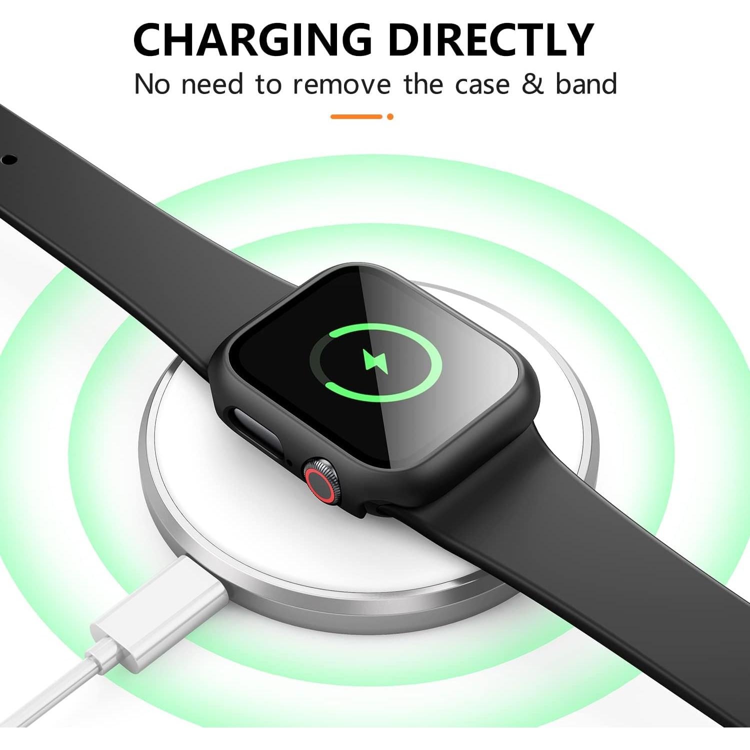 Paquete de 3 Fundas para Apple Watch SE 40mm Mugust con Vidrio Templado