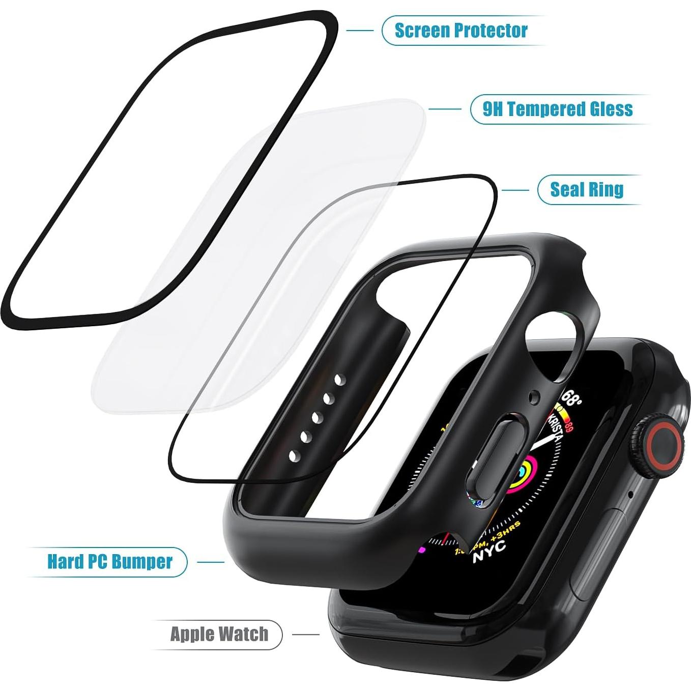 Funda protectora para Apple Watch 45mm Foamia - Negro