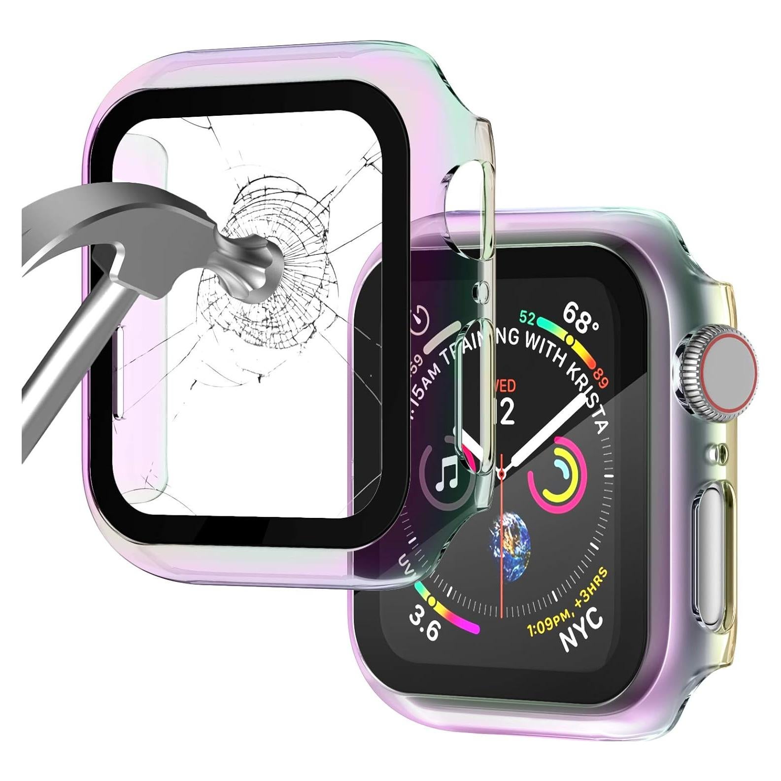 Case Compatible with Apple Watch 40MM Series 6/5/4/SE with Built-in Tempered Glass Screen Protector, All-Around Ultra-Thin Bumper Full Cover Hard PC Protective Case for iWatch