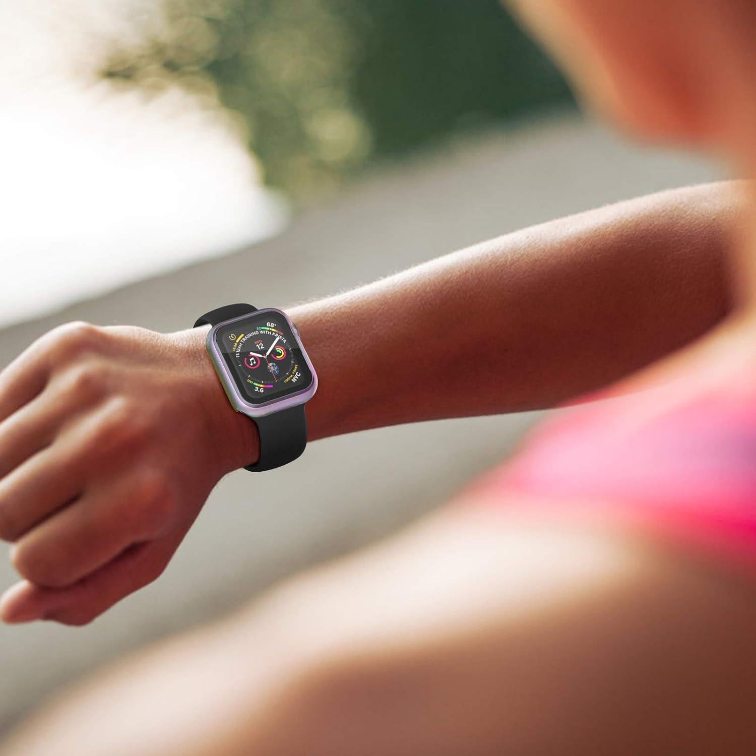 Case Compatible with Apple Watch 40MM Series 6/5/4/SE with Built-in Tempered Glass Screen Protector, All-Around Ultra-Thin Bumper Full Cover Hard PC Protective Case for iWatch