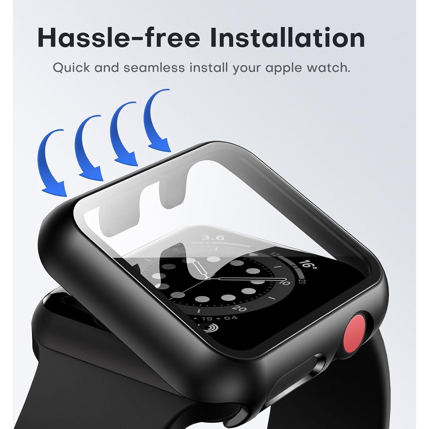 Funda Dura TAURI para Apple Watch Series 3/2/1 38mm - Negro