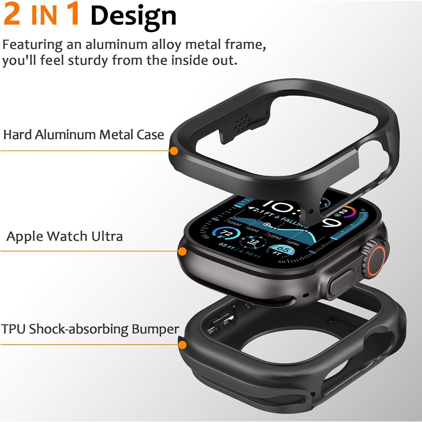 Funda Metálica Amizee para Apple Watch Ultra 49mm Negra