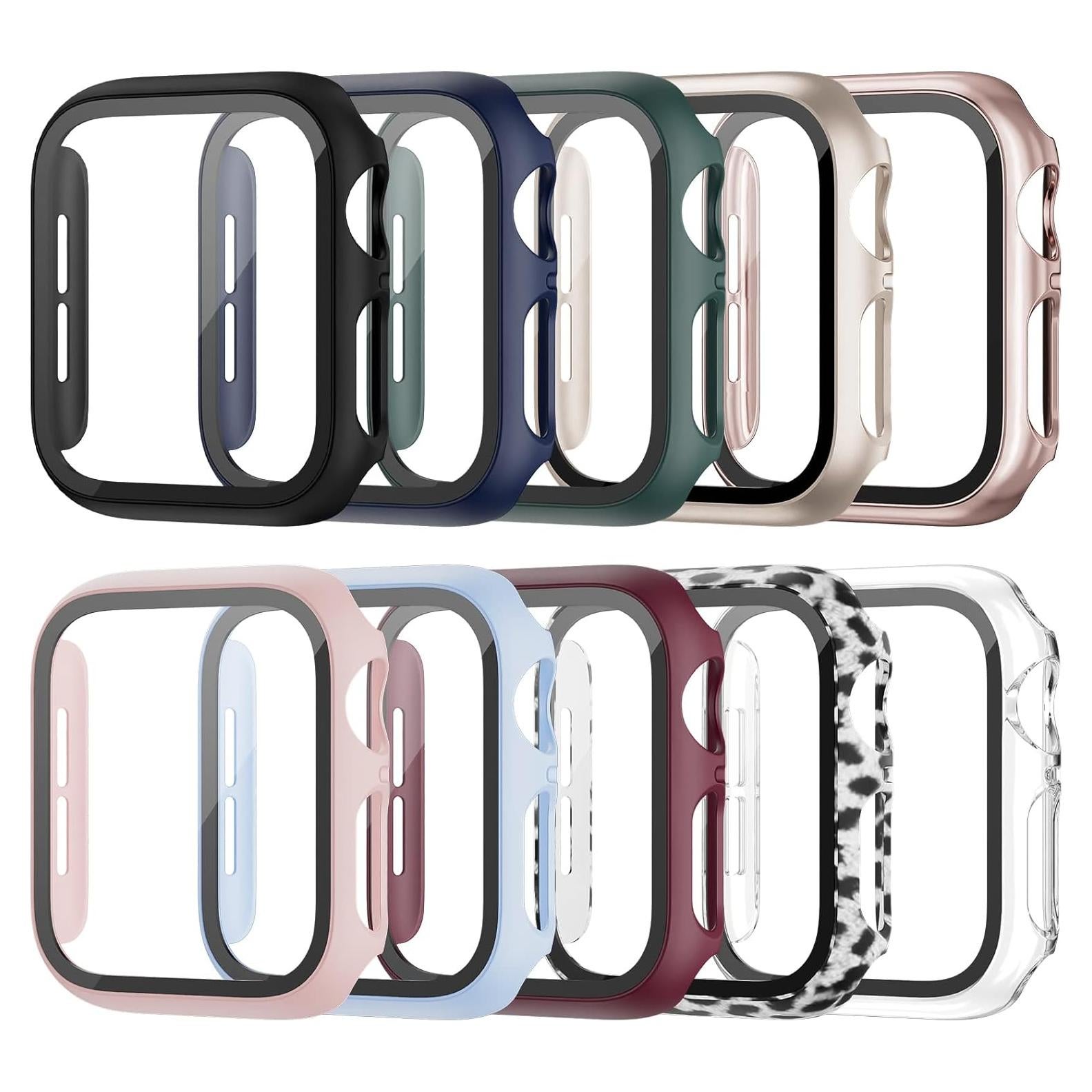 Paquete de 10 fundas BHARVEST para Apple Watch 42mm con vidrio templado