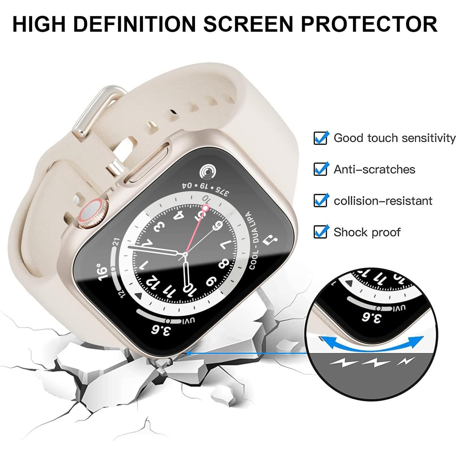 Paquete de 10 fundas BHARVEST para Apple Watch 42mm con vidrio templado