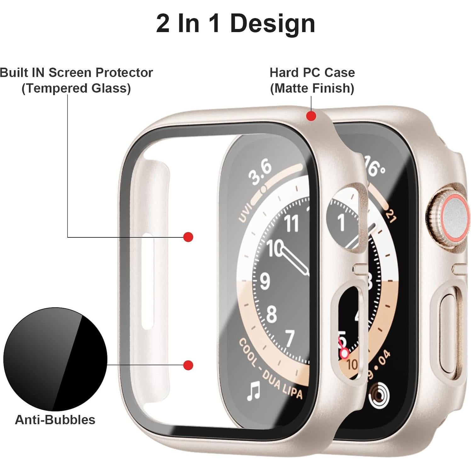 Paquete de 10 fundas BHARVEST para Apple Watch 42mm con vidrio templado