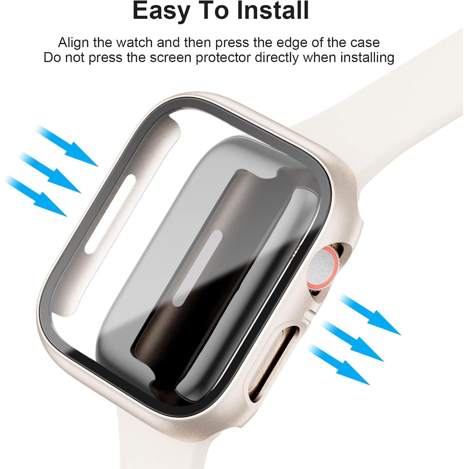 Paquete de 10 fundas BHARVEST para Apple Watch 42mm con vidrio templado