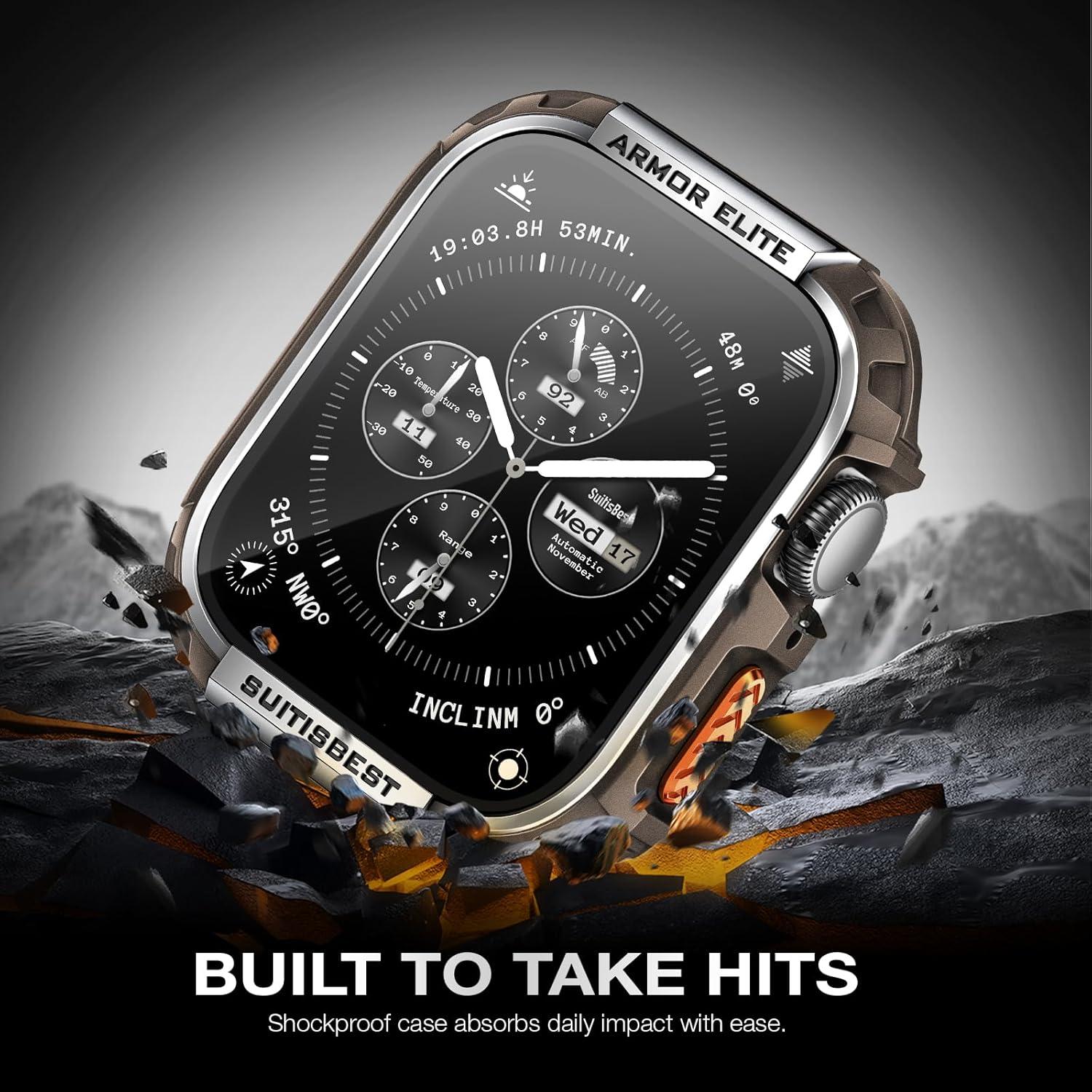 Funda Metálica Rugged Suitisbest para Apple Watch 44mm con Protector 9H