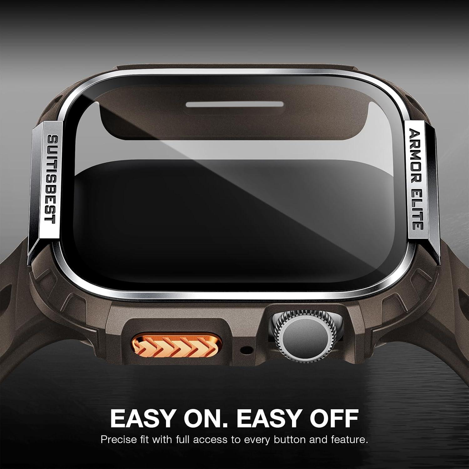 Funda Metálica Rugged Suitisbest para Apple Watch 44mm con Protector 9H