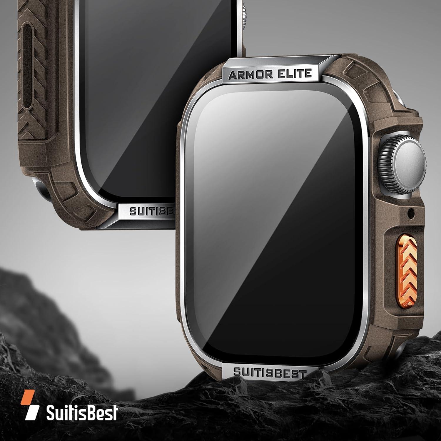 Funda Metálica Rugged Suitisbest para Apple Watch 44mm con Protector 9H