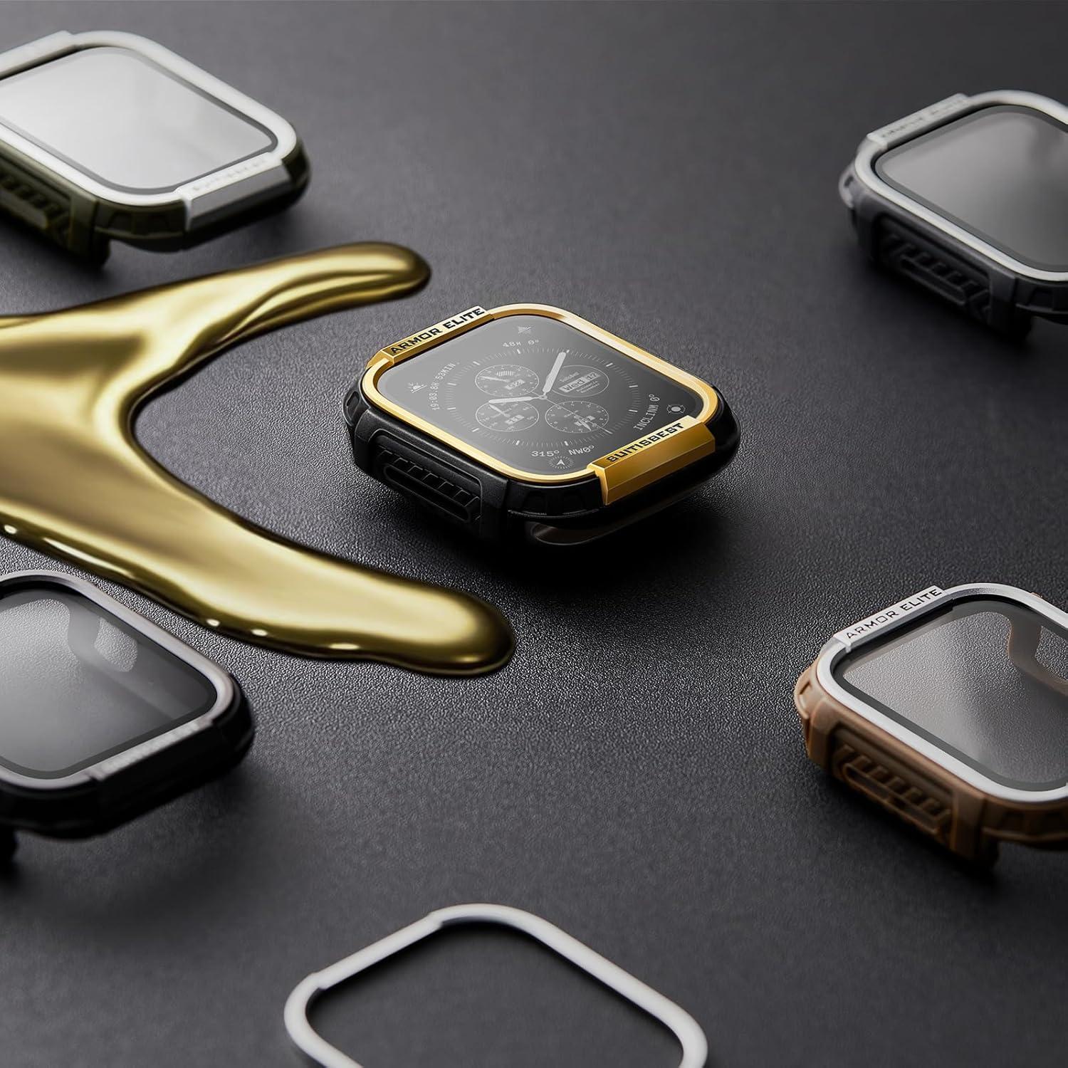 Funda Metálica Rugged Suitisbest para Apple Watch 44mm con Protector 9H