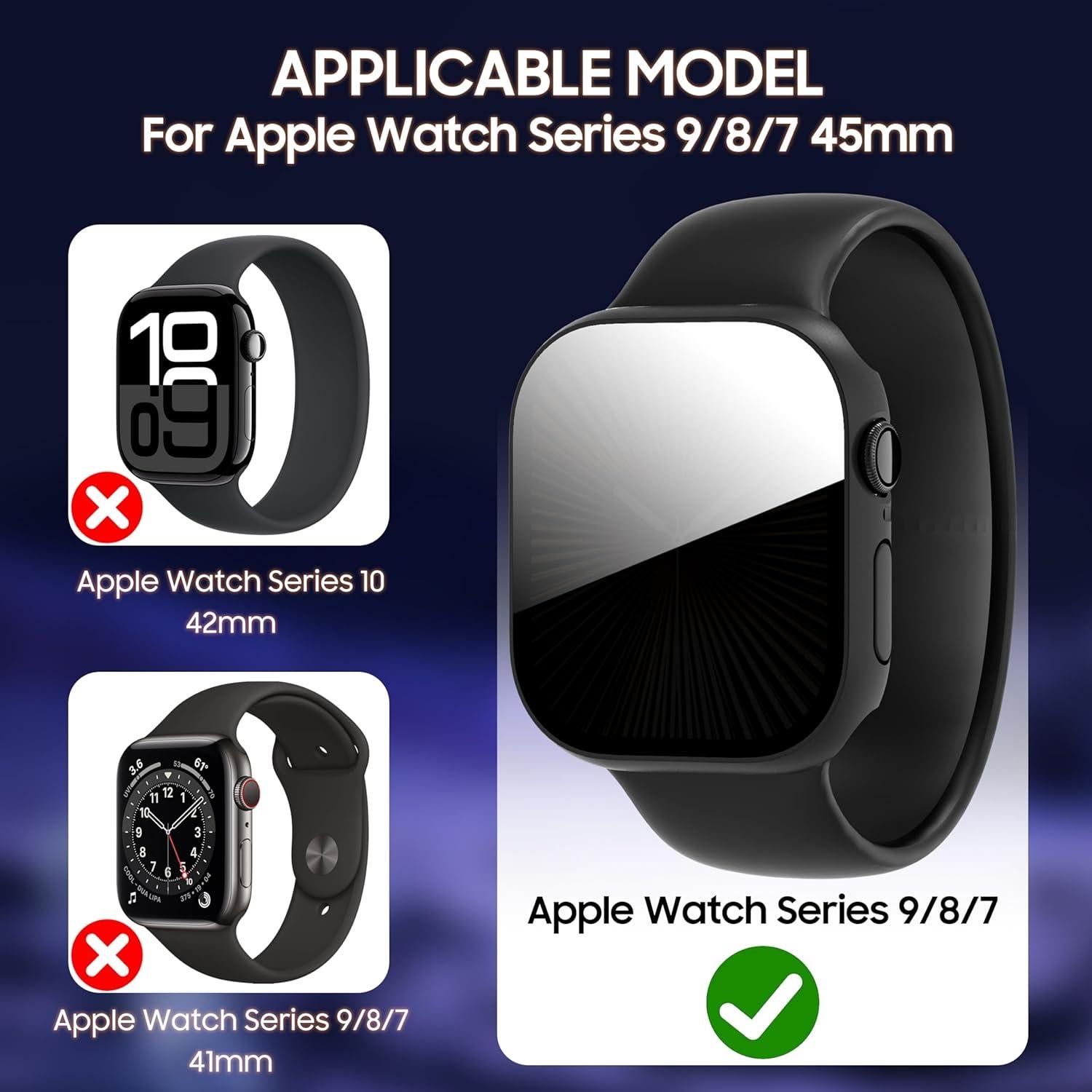 Paquete de 3 fundas de privacidad AIDOWU para Apple Watch 45mm