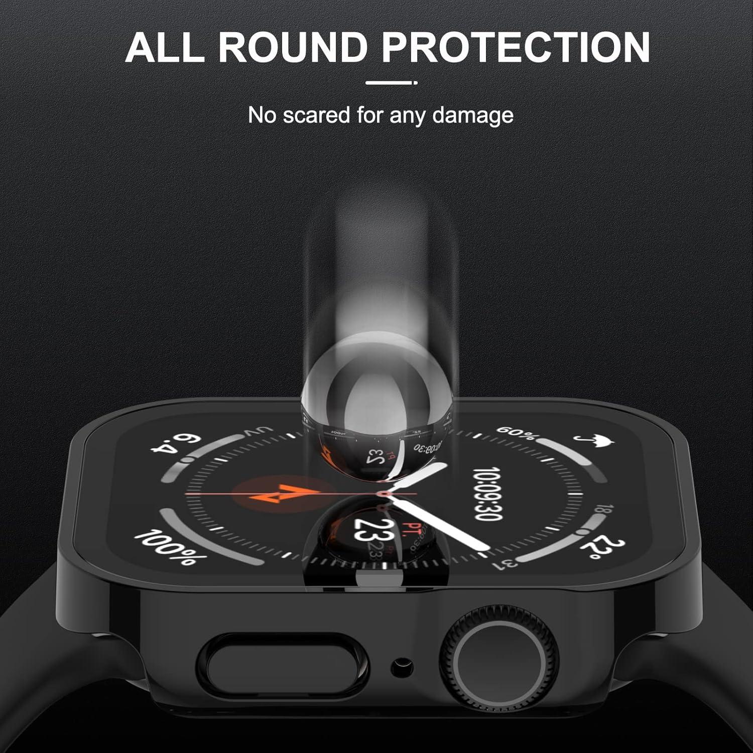 Funda Dura Adepoy para Apple Watch 45mm con Protector Vidrio