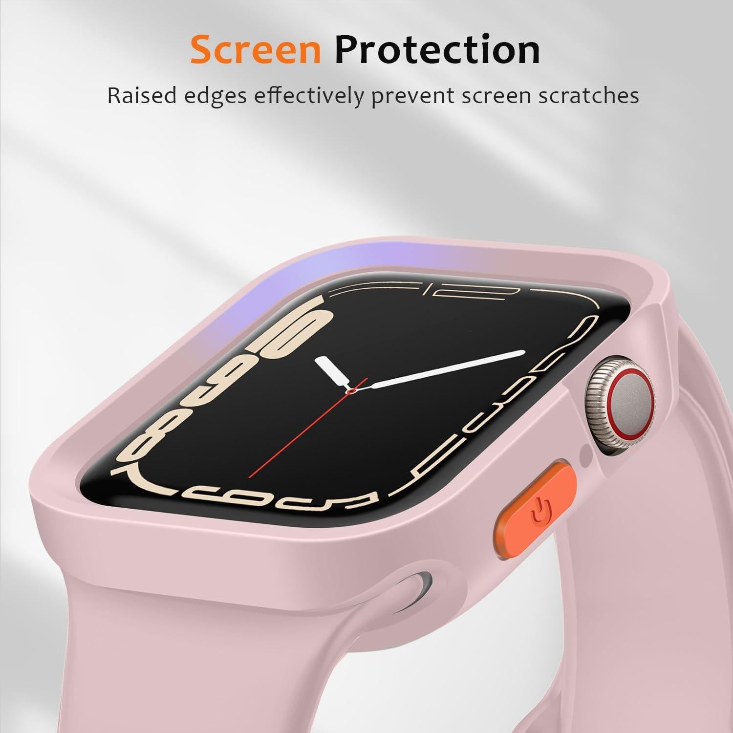Funda Protectora Rosa ZZDZZ para Apple Watch 40mm 41mm Series 9/8/7/6/5/4/SE