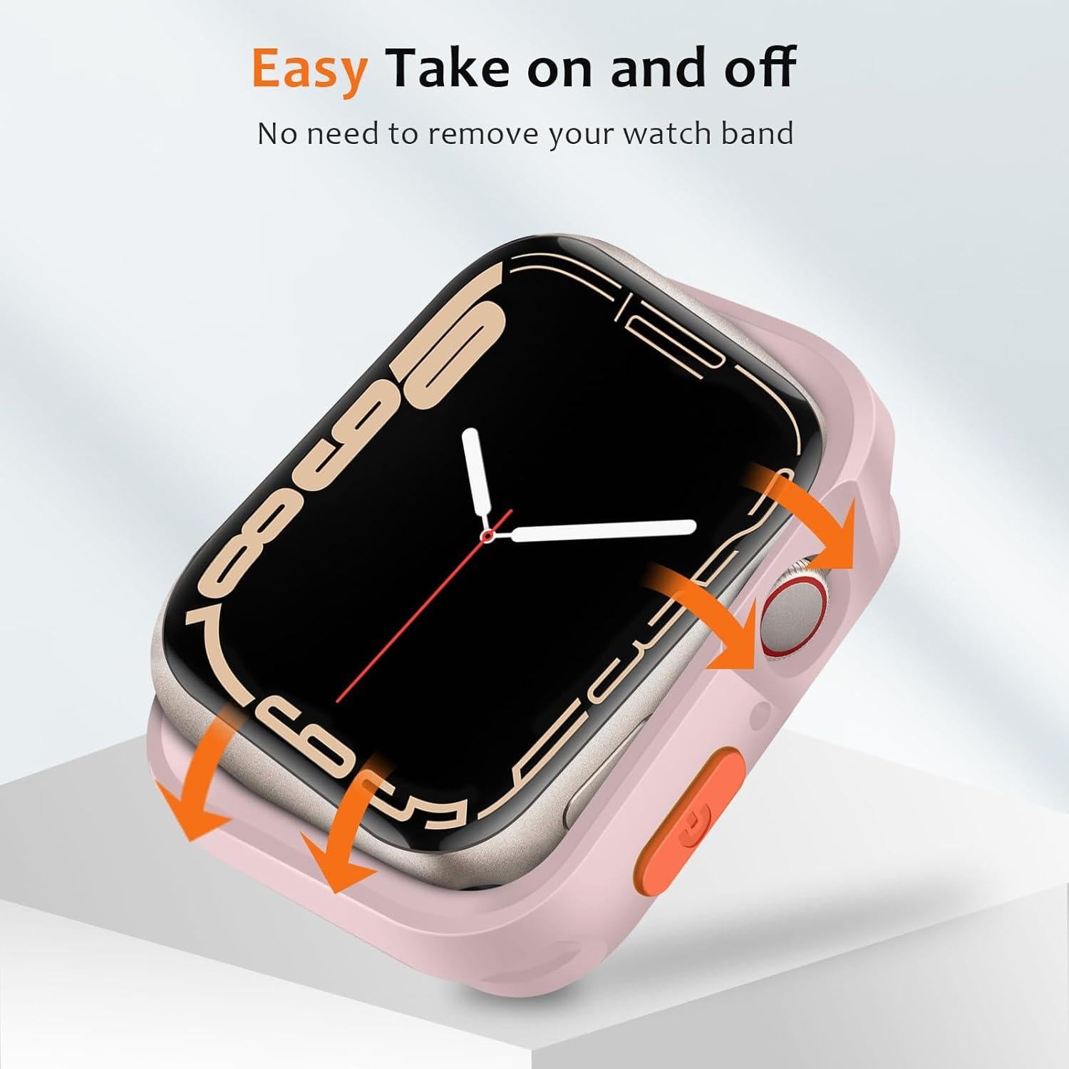 Funda Protectora Rosa ZZDZZ para Apple Watch 40mm 41mm Series 9/8/7/6/5/4/SE