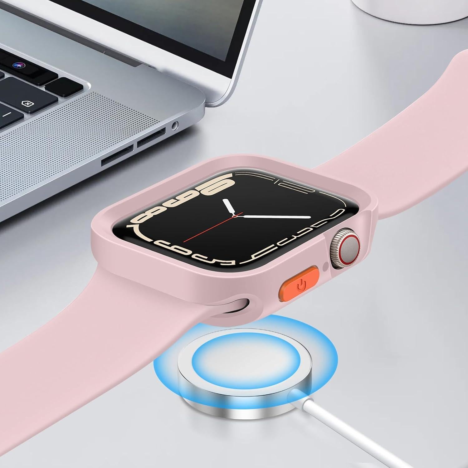 Funda Protectora Rosa ZZDZZ para Apple Watch 40mm 41mm Series 9/8/7/6/5/4/SE