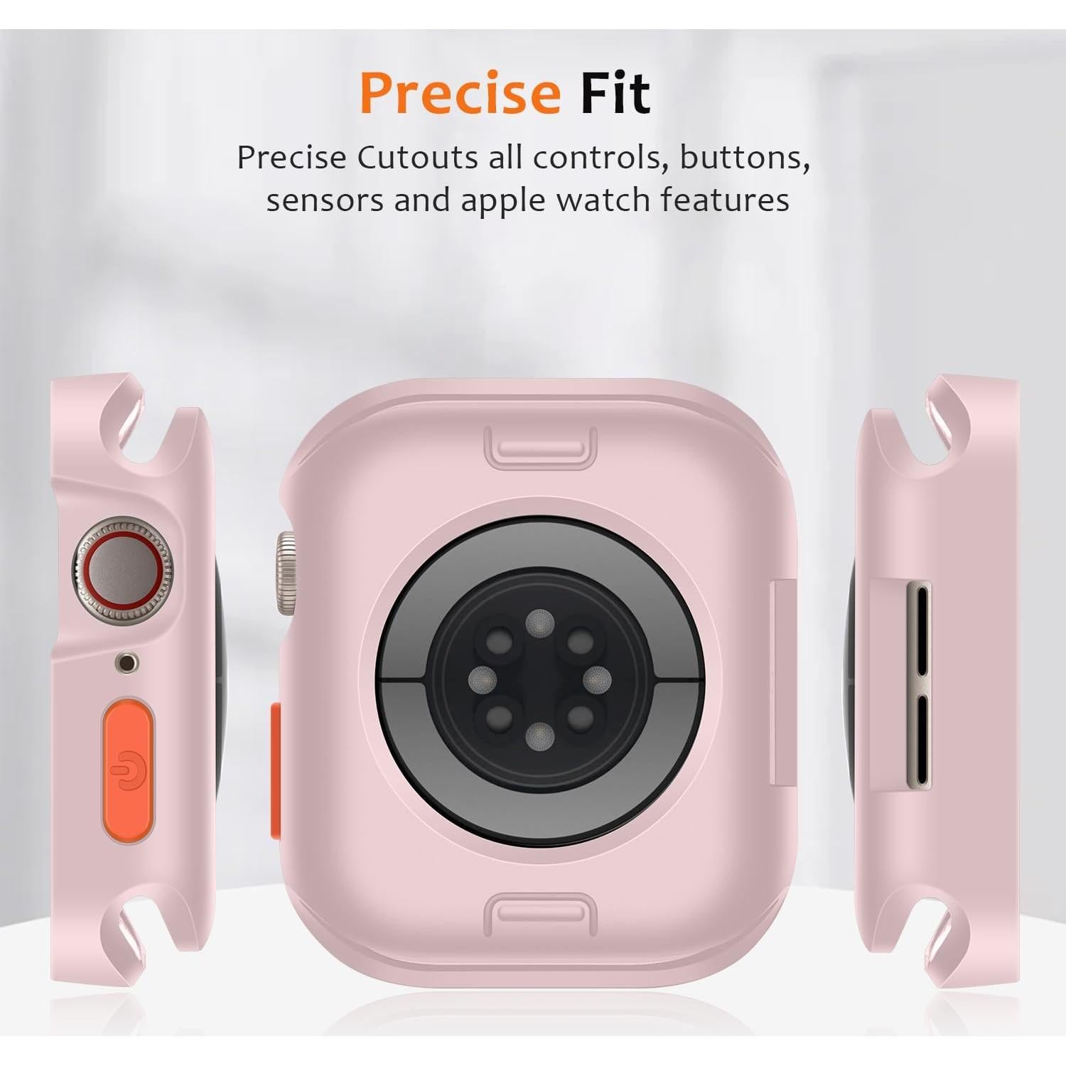 Funda Protectora Rosa ZZDZZ para Apple Watch 40mm 41mm Series 9/8/7/6/5/4/SE