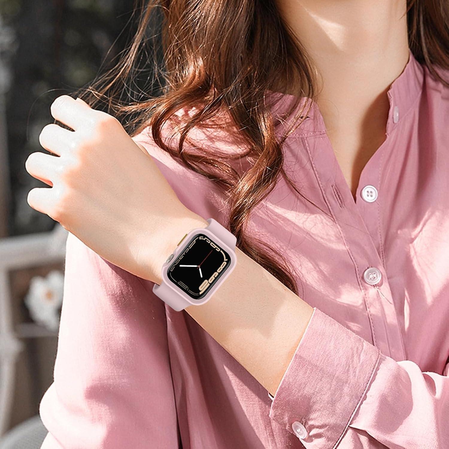 Funda Protectora Rosa ZZDZZ para Apple Watch 40mm 41mm Series 9/8/7/6/5/4/SE