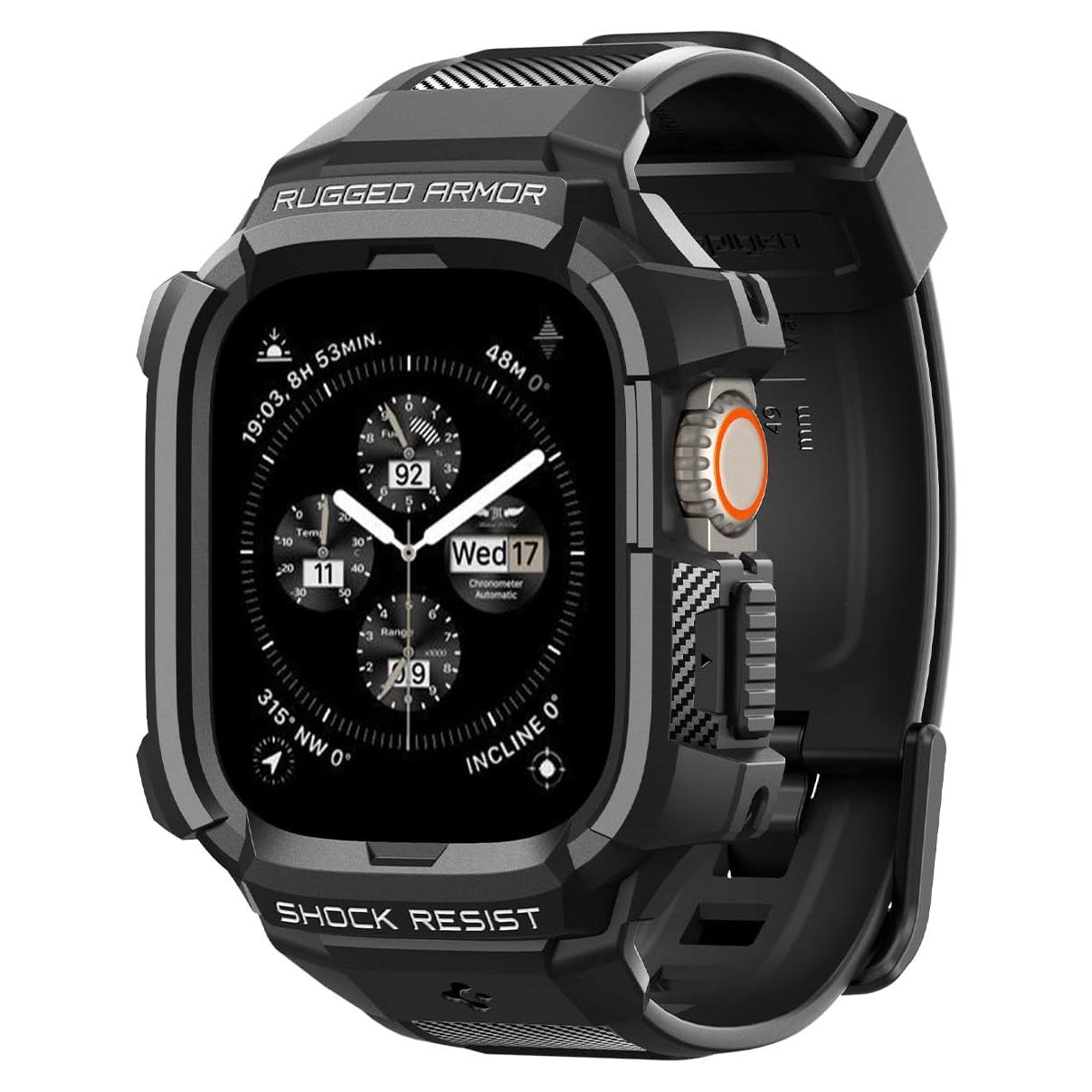 Funda Spigen Rugged Armor Pro para Apple Watch Ultra 2/1 - Negro