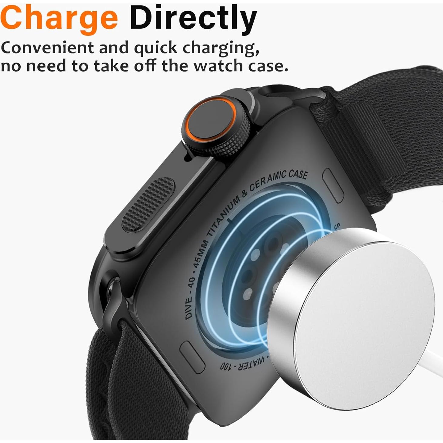 Funda de Metal Amizee para Apple Watch 45mm Negra - Resistente