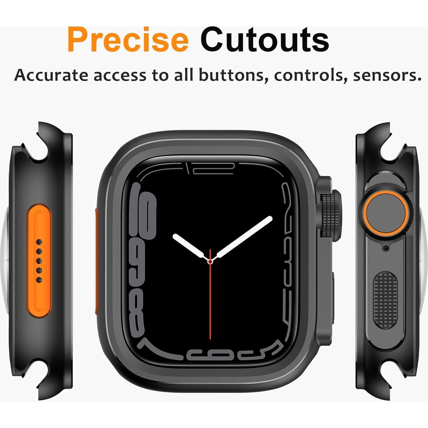 Funda de Metal Amizee para Apple Watch 45mm Negra - Resistente