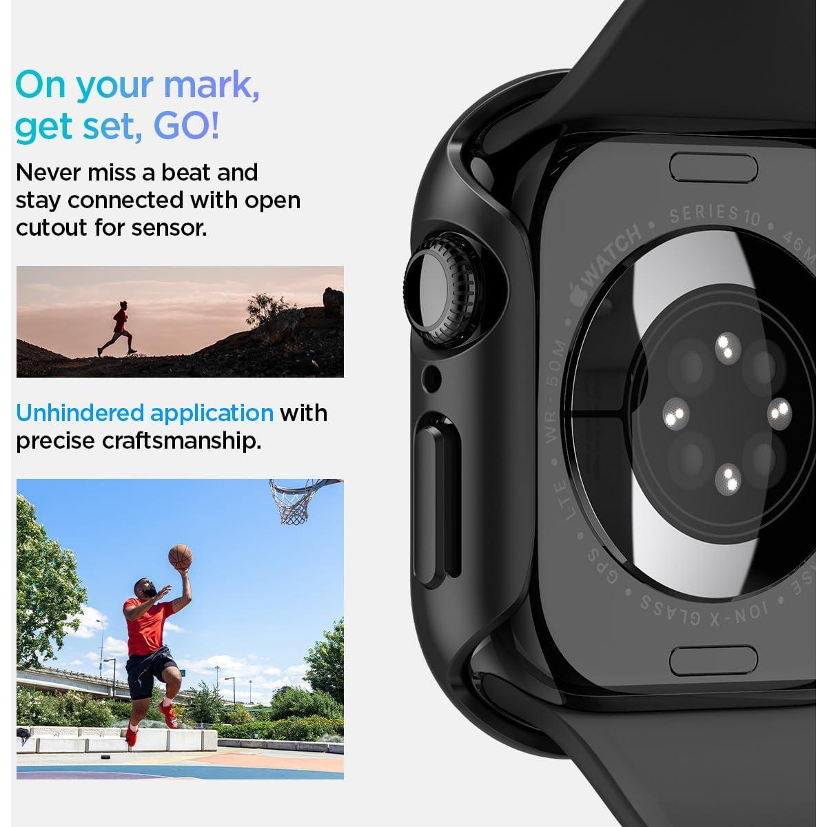 Funda Spigen Thin Fit para Apple Watch Series 10 46mm - Negro