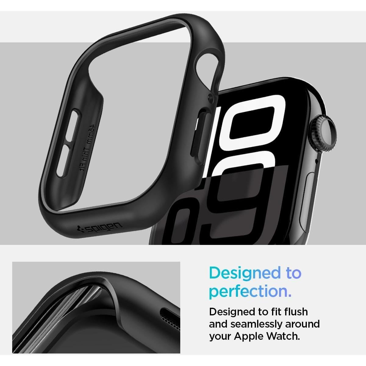 Funda Spigen Thin Fit para Apple Watch Series 10 46mm - Negro