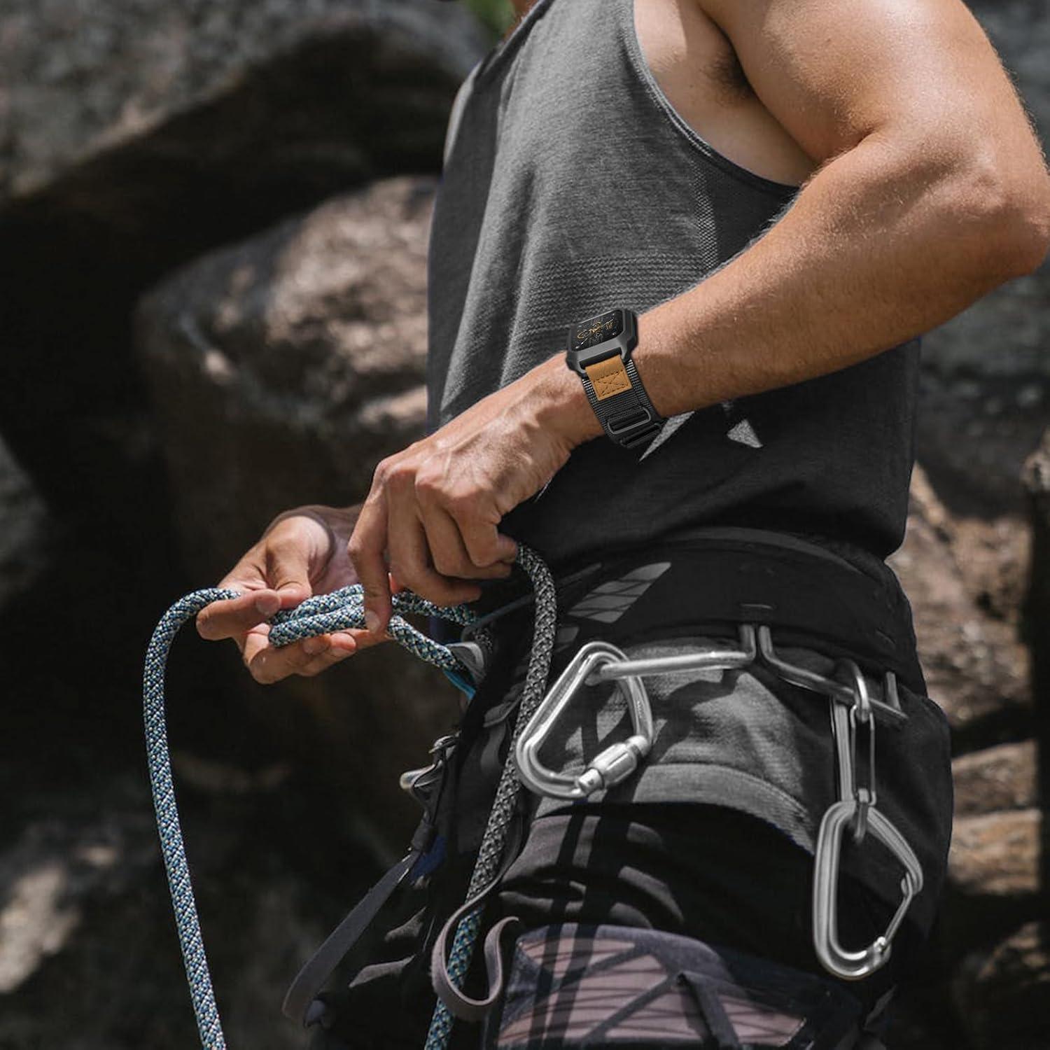 Correa Deportiva de Nylon SUNFWR para Apple Watch 44mm 45mm Negro