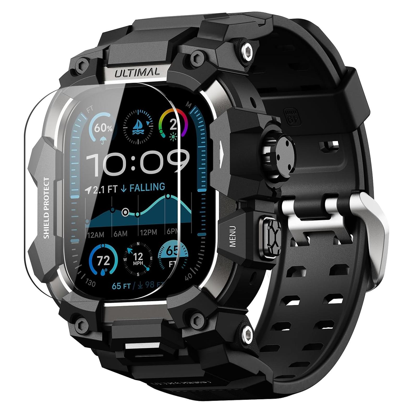 Funda Rugged Ultimal para Apple Watch Ultra 49mm, Negro
