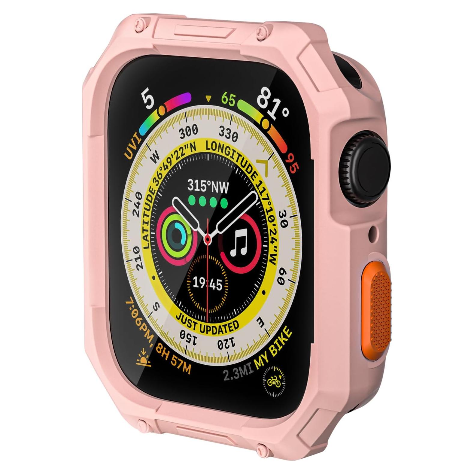 Funda TPU Rosa para Apple Watch 44/45mm SDOCEBF a Prueba de Golpes