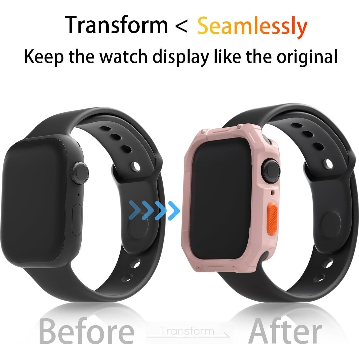 Funda TPU Rosa para Apple Watch 44/45mm SDOCEBF a Prueba de Golpes