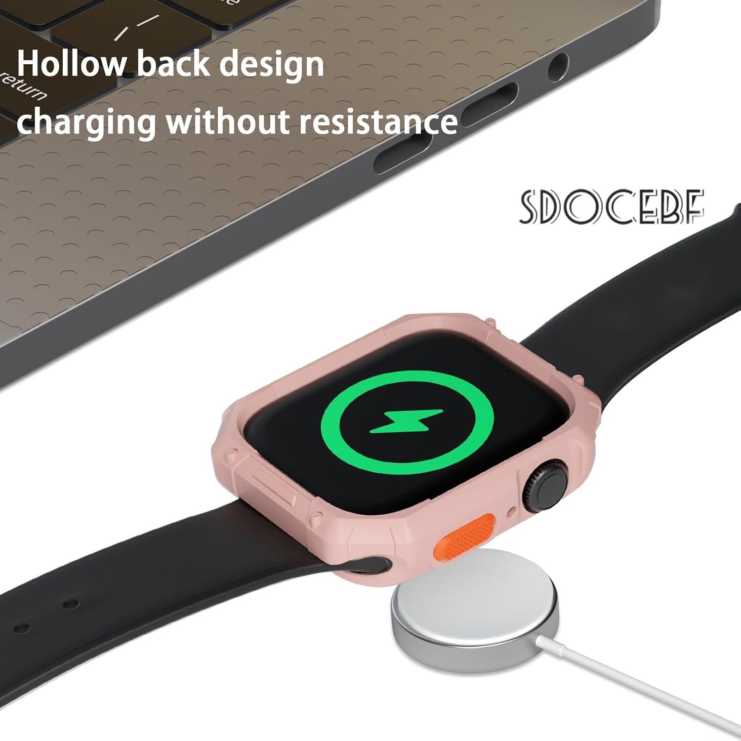 Funda TPU Rosa para Apple Watch 44/45mm SDOCEBF a Prueba de Golpes
