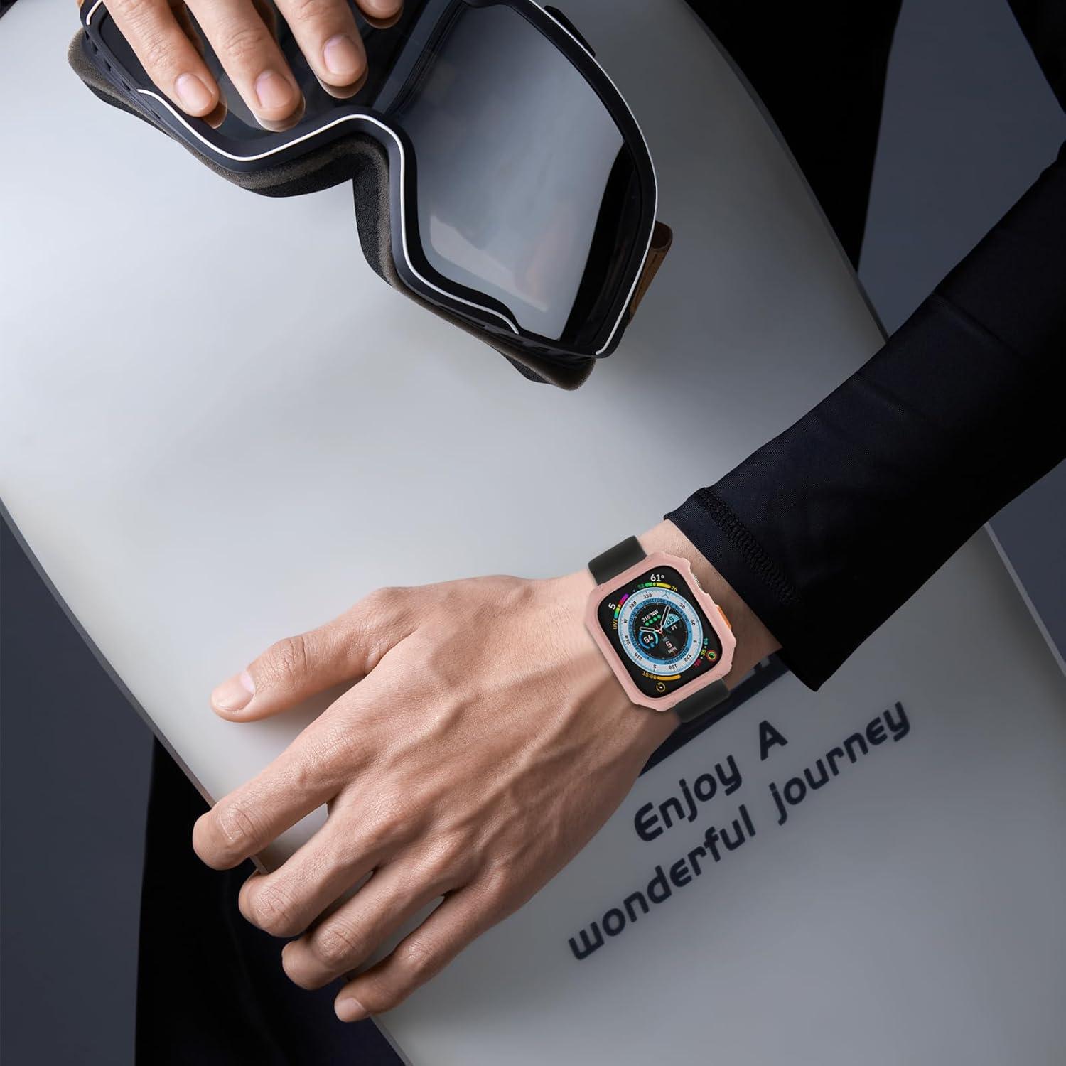 Funda TPU Rosa para Apple Watch 44/45mm SDOCEBF a Prueba de Golpes