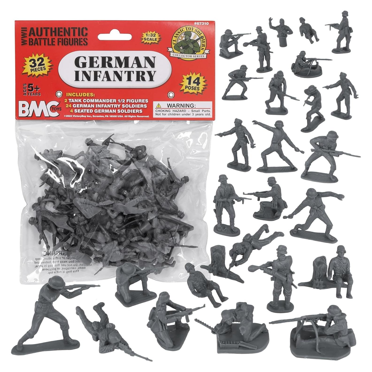 Figuras de Soldados de Plástico BMC WW2 Infantería Alemana 32pc