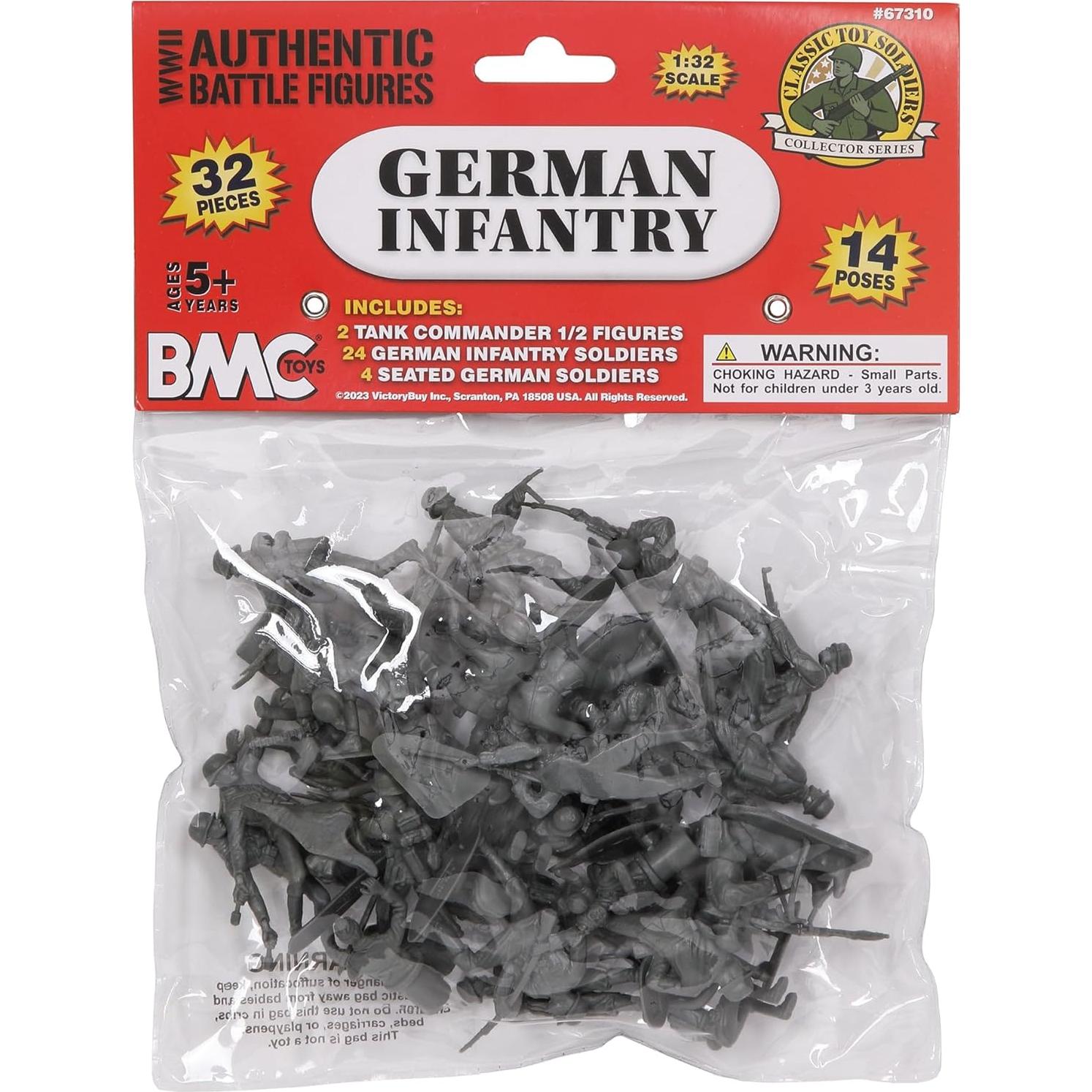 Figuras de Soldados de Plástico BMC WW2 Infantería Alemana 32pc