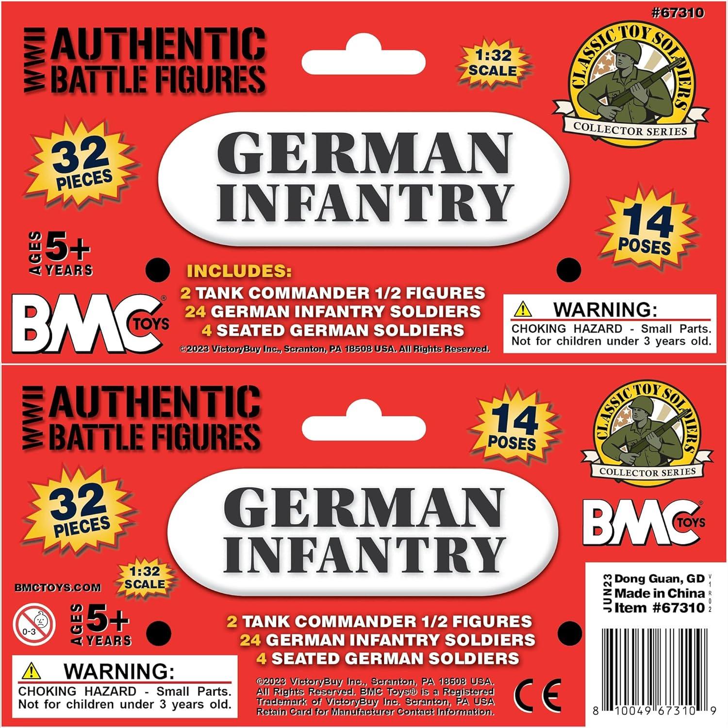 Figuras de Soldados de Plástico BMC WW2 Infantería Alemana 32pc