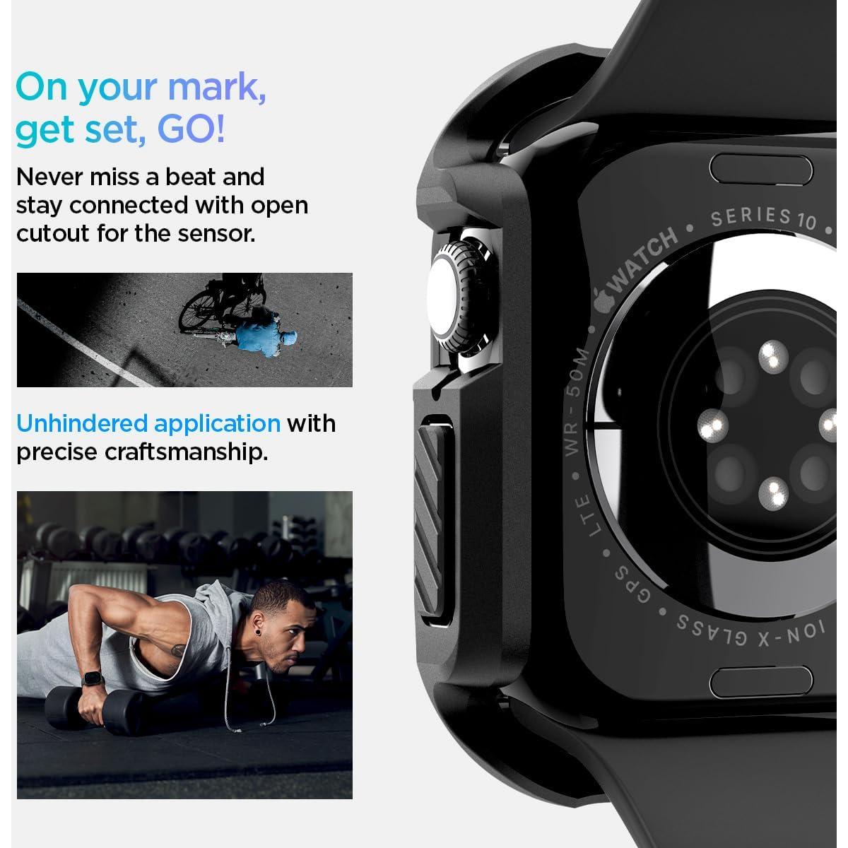 Funda Spigen Tough Armor para Apple Watch Series 10 46mm - Negro