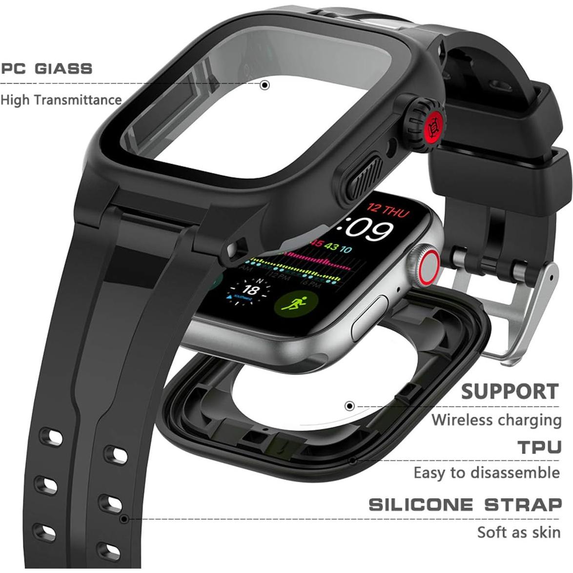 Funda Impermeable YOGRE para Apple Watch 44mm IP68 con Correa