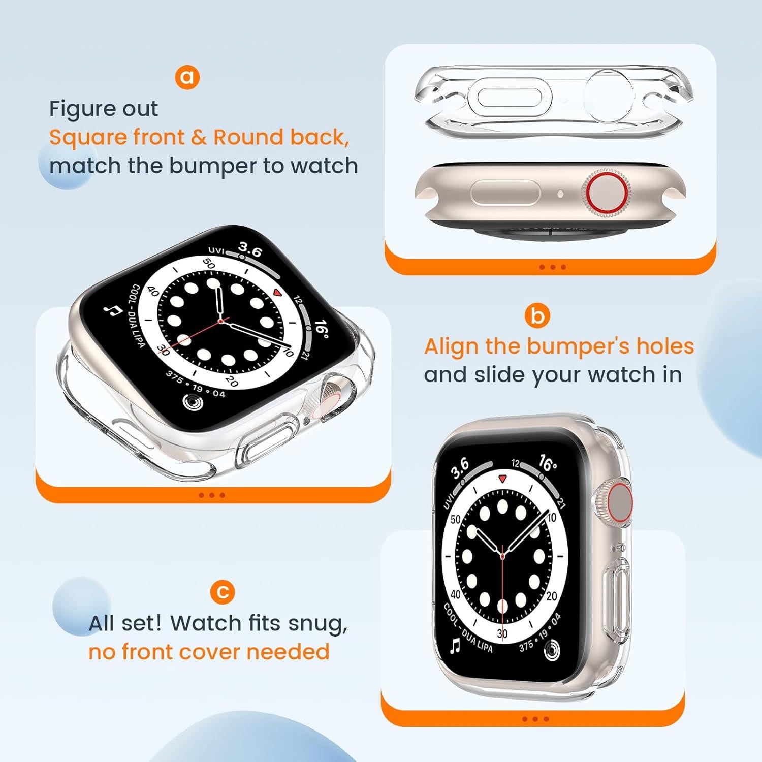 Funda Bumper Goton para Apple Watch 40mm SE2 SE 6 5 4 2 Pack