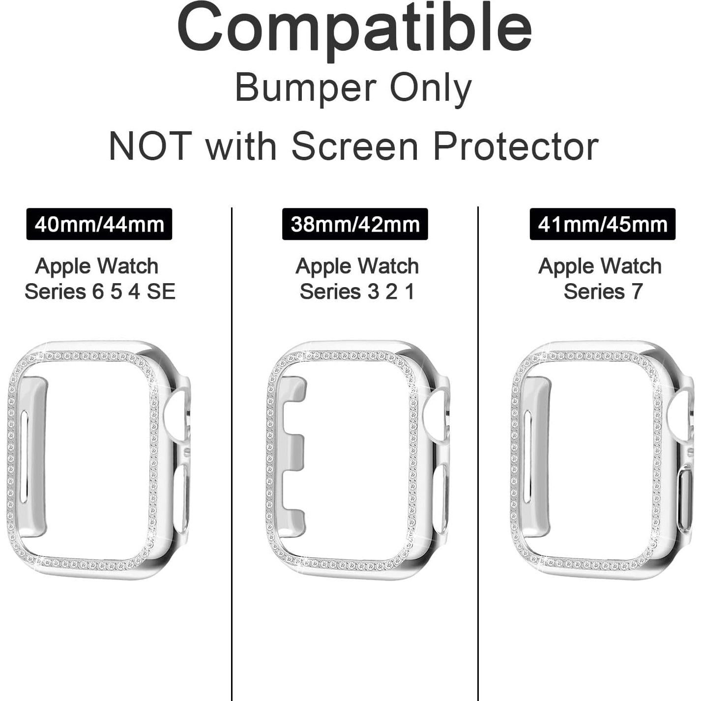 Funda protectora para Apple Watch 40mm Yolovie con diamantes