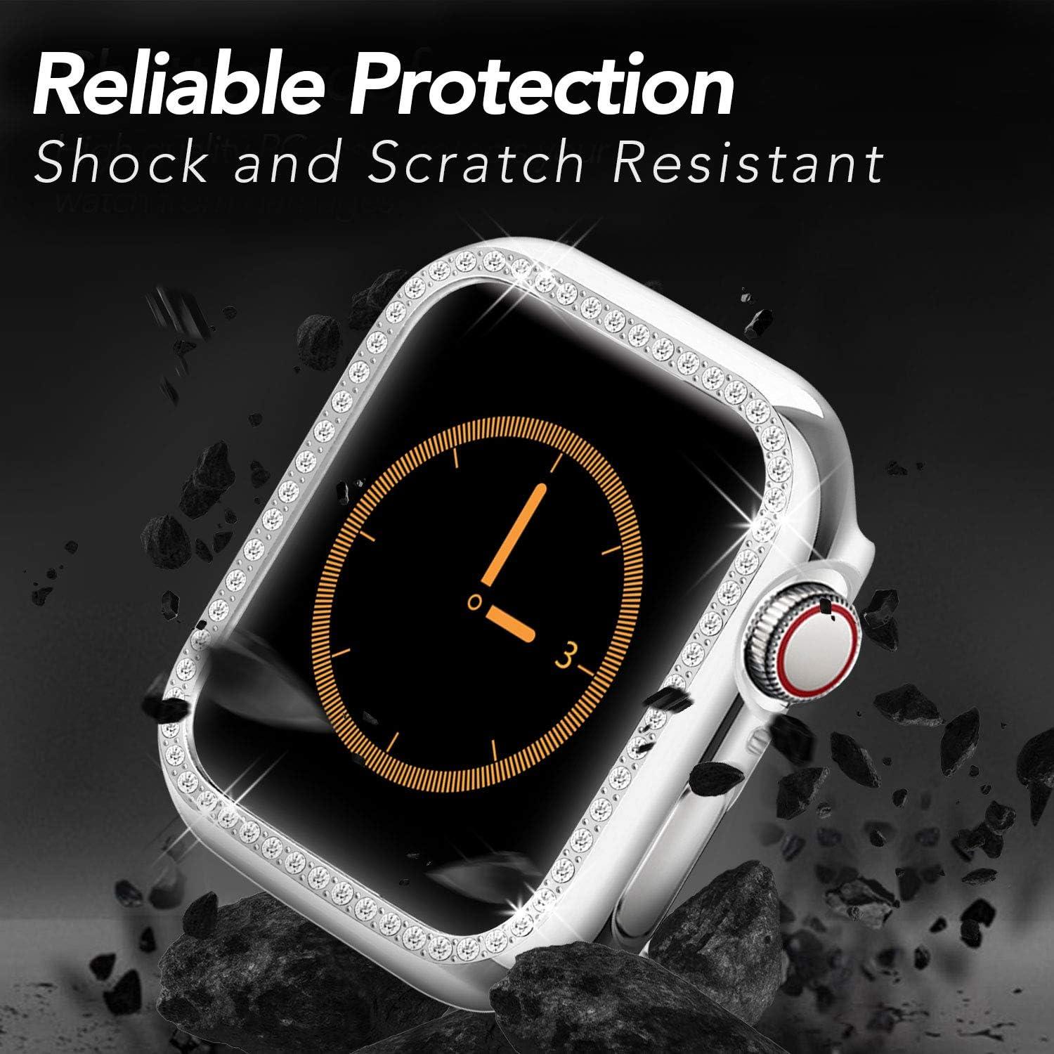 Funda protectora para Apple Watch 40mm Yolovie con diamantes