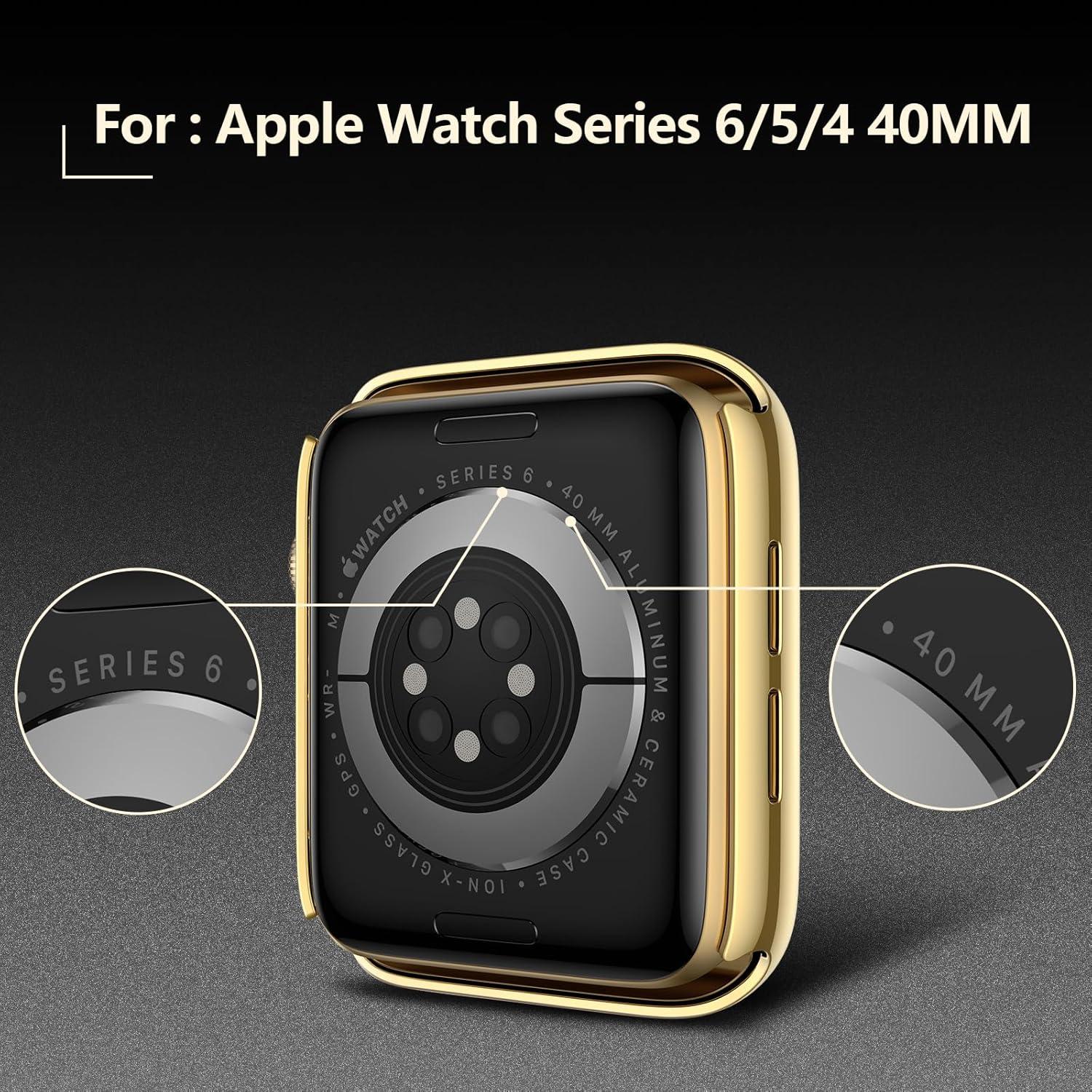 Funda para Apple Watch 40mm Julk - 2 Piezas Dorada y Clara