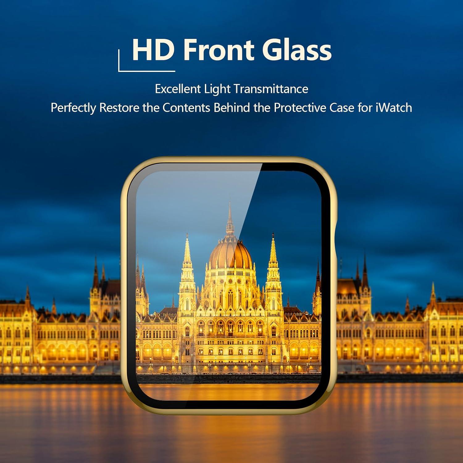 Funda para Apple Watch 40mm Julk - 2 Piezas Dorada y Clara