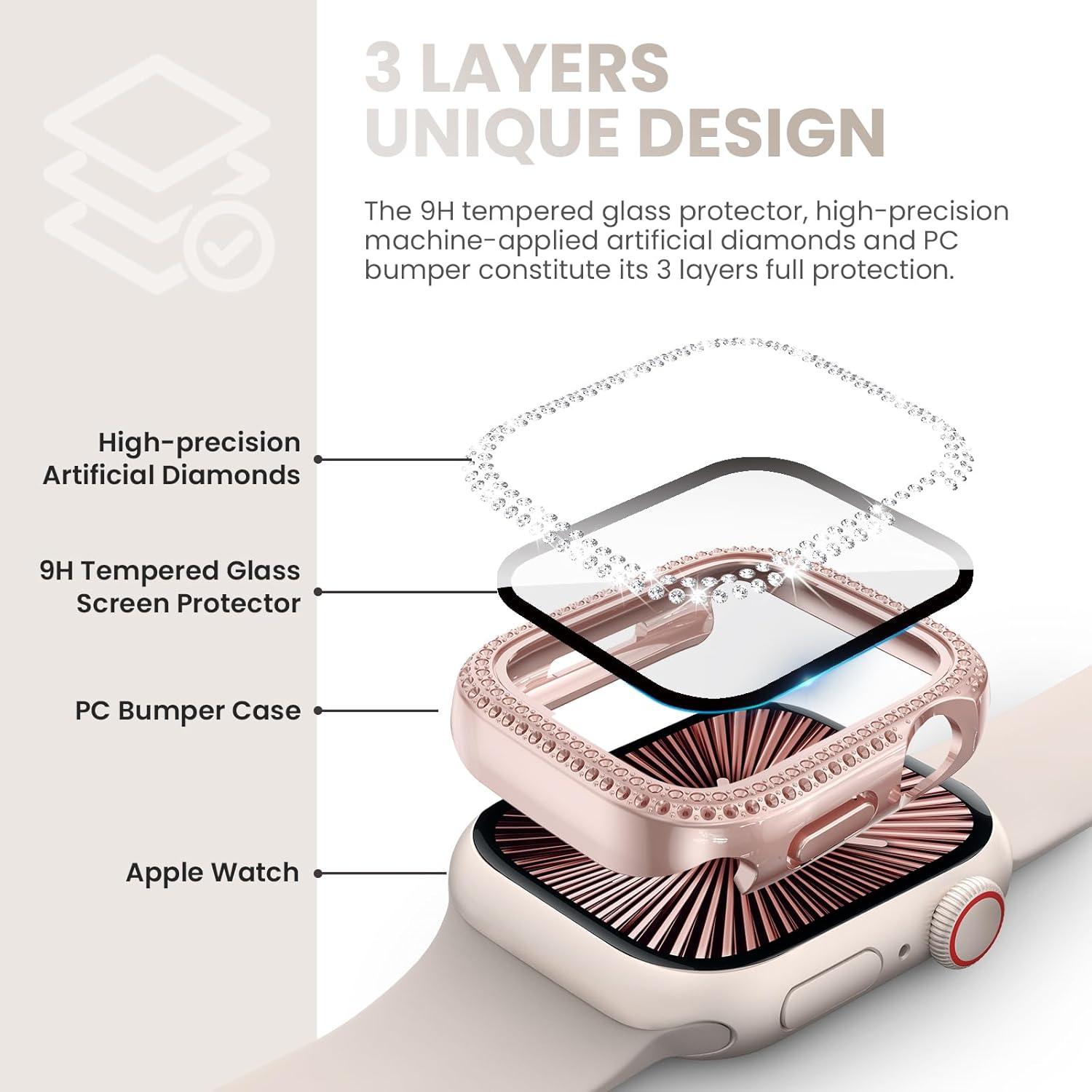 Funda Brillante Tensea para Apple Watch Serie 10 42mm - 3 Pack